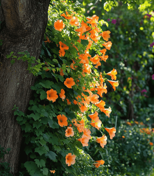 Trumpet creeper(Campsis radicans)